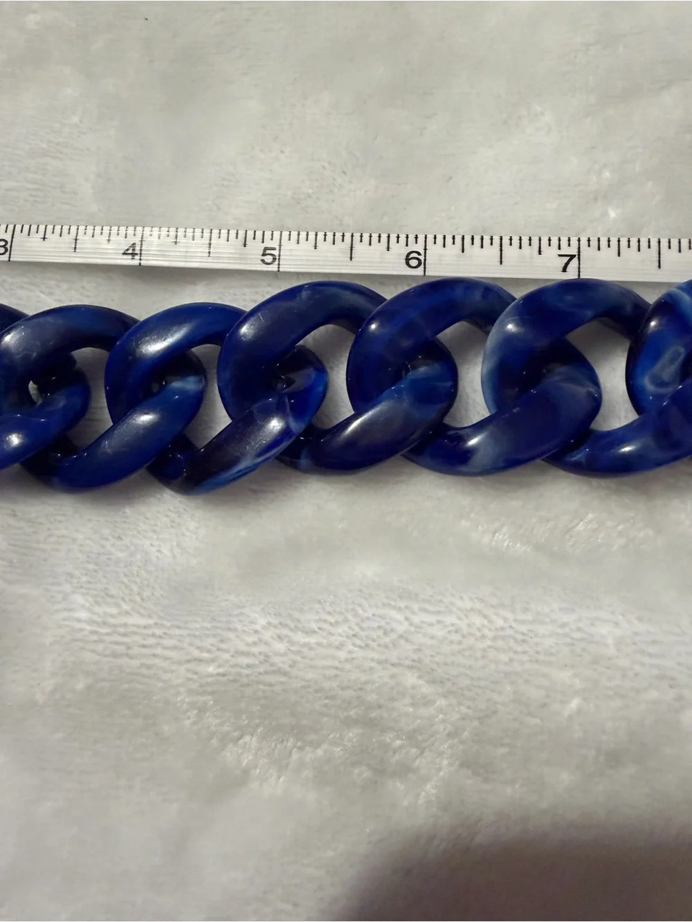 Chunky Navy Blue Marble Chain Purse Charm